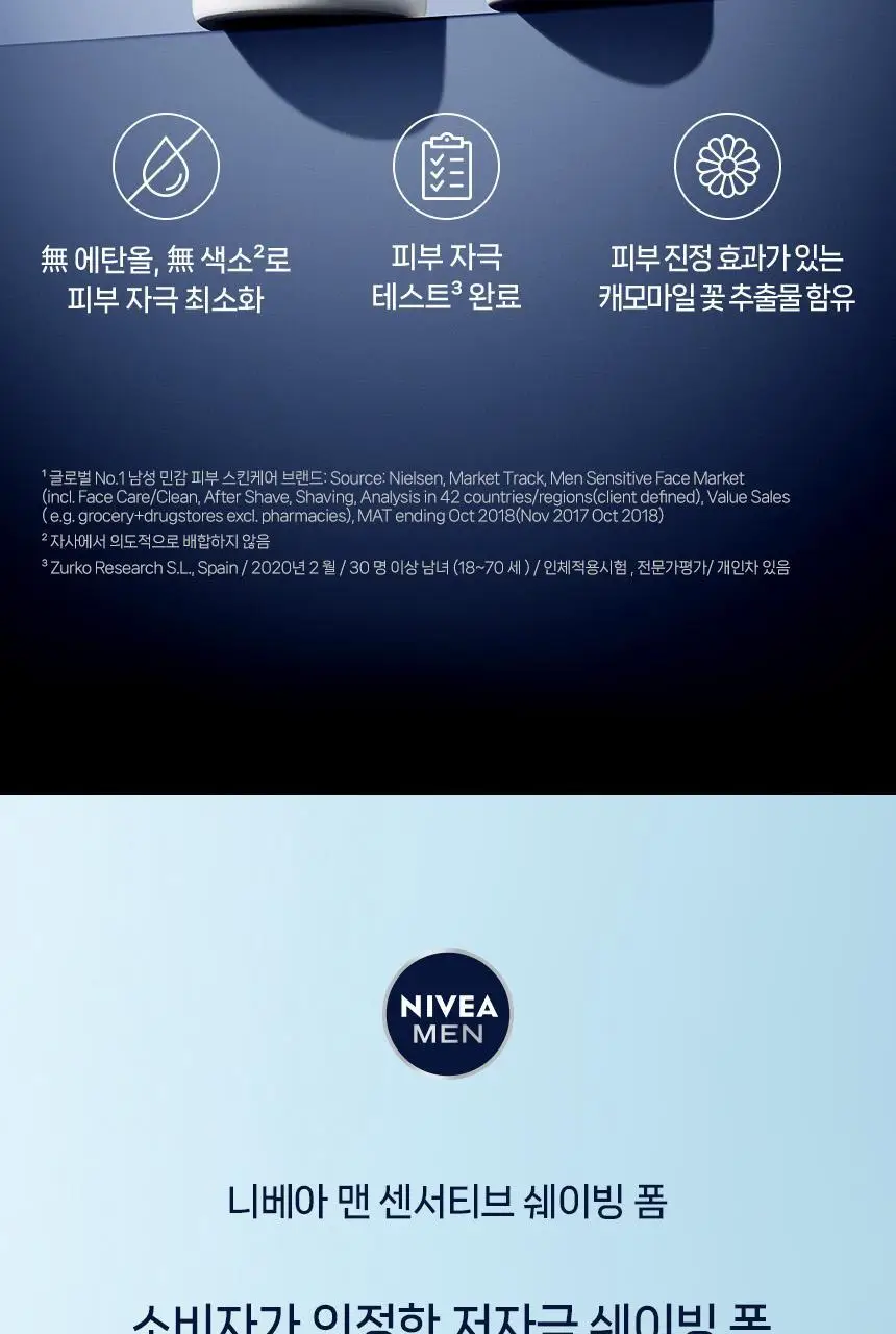 [저자극] 니베아 맨 센서티브 쉐이빙 폼 200ml 상세페이지 3